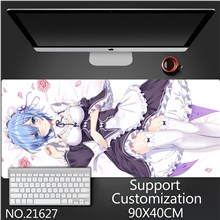 Anime Girl Rem Extended Gaming Mouse Pad Large Keyboard Mouse Mat Desk Pad