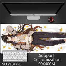 Anime Zhongli Extended Gaming Mouse Pad Large Keyboard Mouse Mat Desk Pad