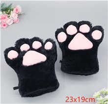 Anime Black Bear Paw Cat Paw Claw Gloves Animal Full Fingers Bear Claws Mittens Winter Plush Glove Halloween Cosplay