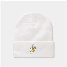 Banana Winter White Knit Hat