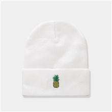 Pineapple White Winter Knit Hat