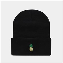 Pineapple Black Winter Knit Hat