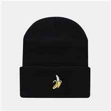Banana Winter Black Knit Hat