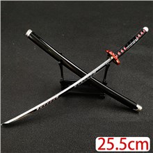Japan Anime Kamado Tanjirou Alloy Samurai Sword Weapon Metal Model