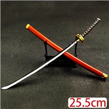 Japan Anime Shinazugawa Genya Alloy Samurai Sword Weapon Metal Model