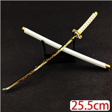 Japan Anime Agatsuma Zenitsu Alloy Samurai Sword Weapon Metal Model
