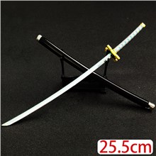 Japan Anime Tokitou Muichirou Alloy Samurai Sword Weapon Metal Model