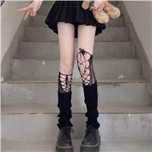 Girls Black Leg Warmer Socks Japanese Students Kawaii Lolita Socks Cosplay Cartoon Warm Thigh High Socks