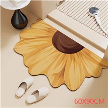 Sunflower Diatom mud Bath Mat Bathroom Rugs Non Slip Bath Rugs Quick Dry Absorbent Bath Mats for Bathroom Floor