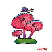 Funny Cute Snail Mushroom Embroidered Badge Patch