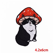 Funny Cute Mushroom Cat Embroidered Badge Patch