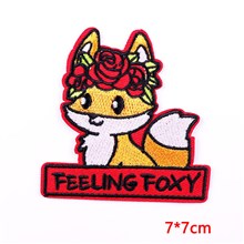 Funny Cute Flower Fox Embroidered Badge Patch