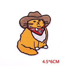 Funny Cowboy Cat Embroidered Badge Patch