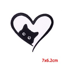 Funny Cute Heart Cat Embroidered Badge Patch