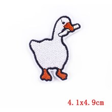 Funny Cute Goose with Knife Embroidered Badge Patch