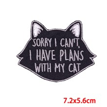 Funny Black Cat Embroidered Badge Patch