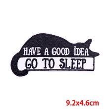 Funny Black Cat Embroidered Badge Patch