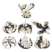 Gothic Style Dragon Eagle Enamel Pin Brooch Badge Set