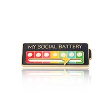 Social Battery Pin Mood Expressing Pin For Introverts ， Perfect for 7 Days a Week！