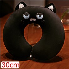 Cute Cartoon Black Cat Super Soft Neck Pillow
