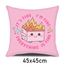 Pink Dumpster with Cute Face is on Fire Pillow Case