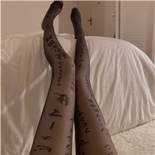 Anime Black Women's Leggings Tattoo Socks Sexy Tights Pants