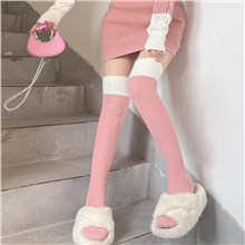 Womens Pink Long Boot Stockings Over Knee Thigh Sock