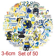 Down Syndrome Awareness Stickers Blue and Yellow Waterproof Vinyl Laptop Phone Water Bottle Stickers