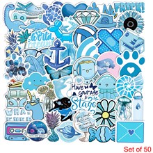 Funny Cute Blue Style Stickers Waterproof Vinyl Laptop Phone Water Bottle Stickers