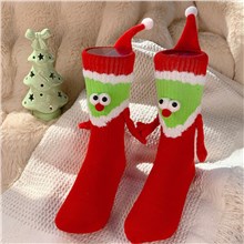Christmas Hand in Hand Socks Holding Hands Socks Couple Magnetic Hand Socks Mid Tube Sock Funny Xmas Gifts Socks
