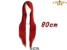 Anime 80cm Red Straight Wig Cosplay