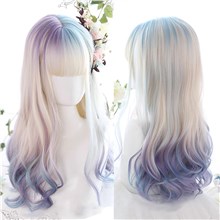 Unicorn Colorful Rainbow Wig Lolita Long Curly Wig Cosplay 