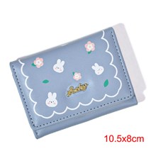 Cute Rabbit Pattern PU Blue Wallet