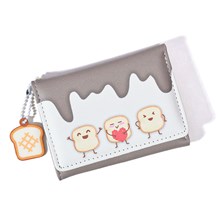 Cute Toast Grey PU Wallet