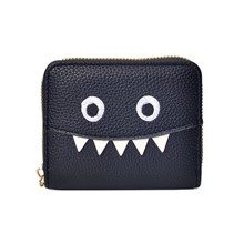 Cute Little Monster Black PU Wallet