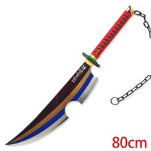 Japanese Anime Uzui Tengen Bamboo Blade Demon Slayer Wooden Sword Cosplay