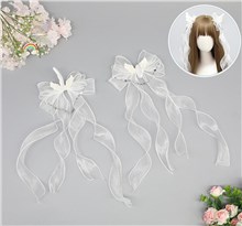 Anime White Bow Hair Clips Headwear Cosplay