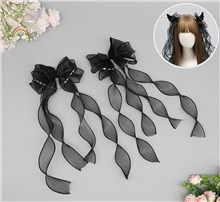 Anime Black Bow Hair Clips Headwear Cosplay