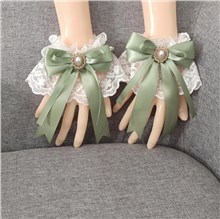 Gothic Lolita Women's Bow Fingerless Short Lace Gloves