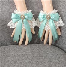 Gothic Lolita Women's Bow Fingerless Short Lace Gloves