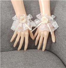Gothic Lolita Women's Rose Fingerless Short Lace Gloves