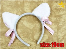 White Plush Cat Ear Hair Hoop