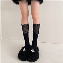 Women's Knee High Socks Mesh Net Trouser Lace Socks Lolita Cotton Fishnets Tights Cosplay Costumes