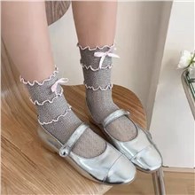 Lace Ruffle Ankle Socks for Women, Lace Trim Frilly Socks