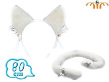 Anime White Plush Ear And Tail Set