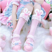 Lolita Pink Rabbits Ear Socks