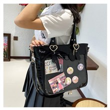 Lolita PU Itabag Clear Window Shoulder Bag Kawaii Anime Bag(No Pins)