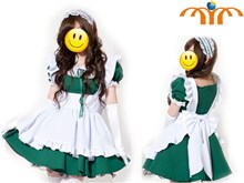 Lolita Maid Green Dress Costume Cosplay
