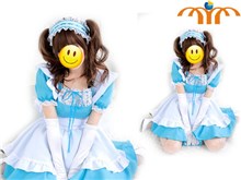 Lolita Blue Maid Dress  Costume Cosplay