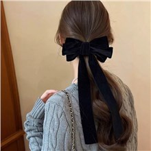Lolita Velvet Hair Bows Black Hair Ribbon Clips Big Fall Alligator Clips Hair Accessories